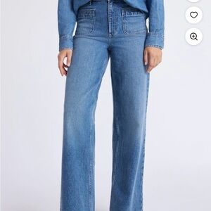 Wide Leg Blue Women's Jeans- 6 long